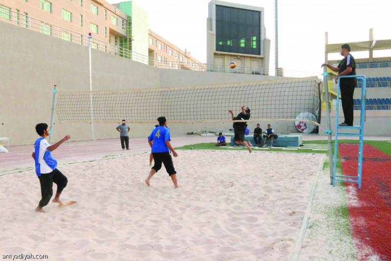 صورة التقطت أمس من فعاليات الكرة الشاطئية في الأولمبياد الرياضي (المركز الإعلامي ـ اللجنة المنظمة)