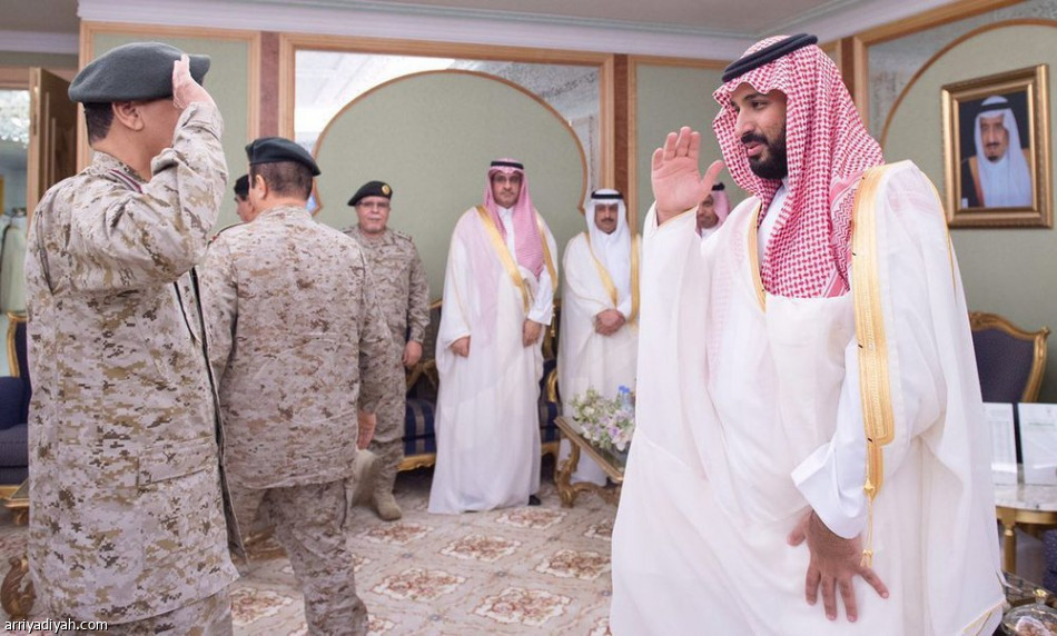 سمو ولي ولي العهد يستقبل كبار القادة والمسئولين في وزارة الدفاع بمناسبة عيد الفطر