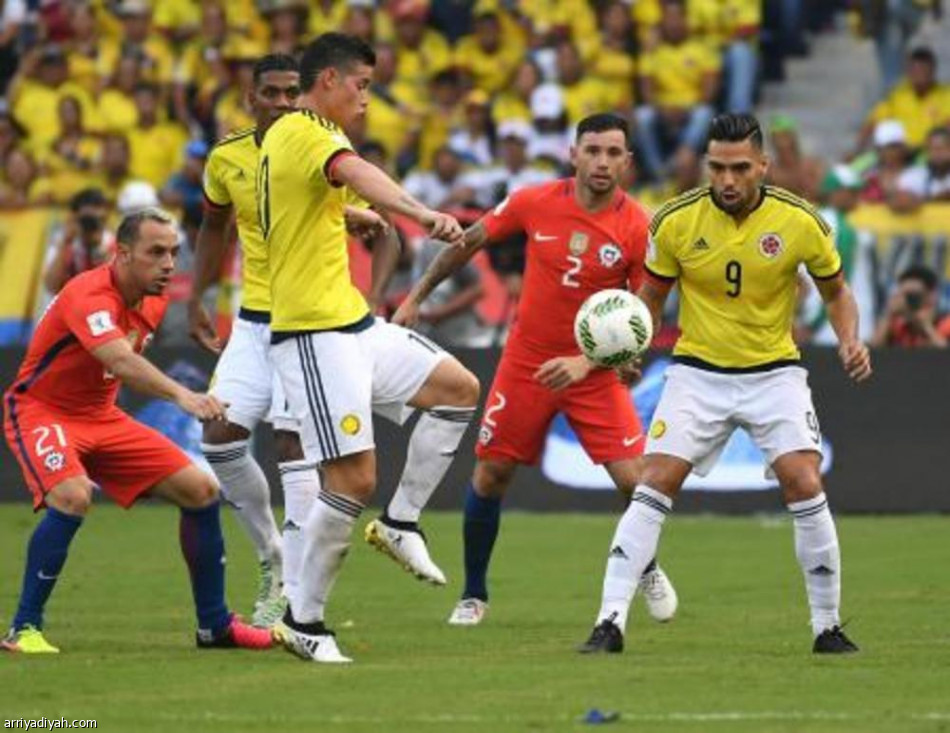 تصفيات مونديال2018: كولومبيا تتعادل مع تشيلي مجددا وتنفرد بالمركز الثالث