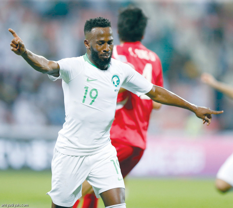 صورة التقطت لفهد المولد لاعب المنتخب السعودي أثناء احتفاله بالهدف الرابع الذي أحرزه في شباك منتخب كوريا الشمالية في دور المجموعات من كأس آسيا 2019 (أرشيفية)