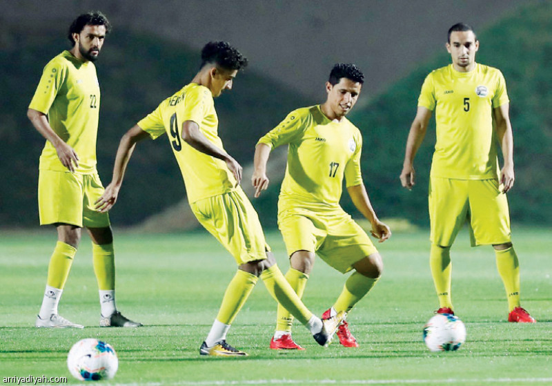 صورة التقطت أمس من تدريبات المنتخب اليمني استعدادًا لمواجهة قطر (المركز الإعلامي ـ خليجي 24)