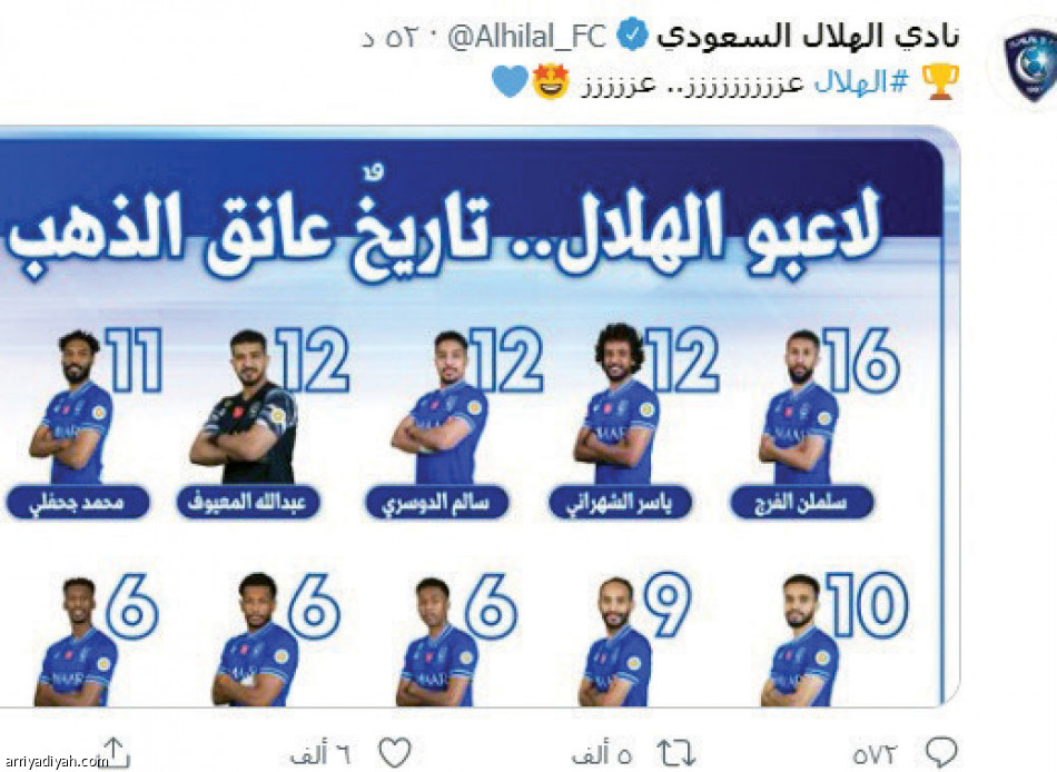 460 ألف تغريدة
تزف الهلال