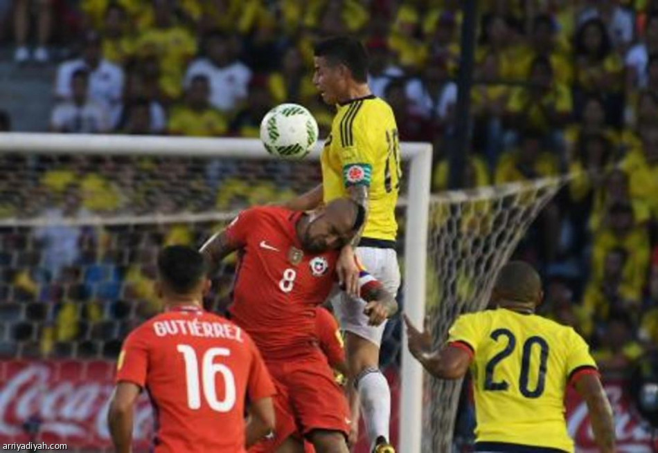 تصفيات مونديال2018: كولومبيا تتعادل مع تشيلي مجددا وتنفرد بالمركز الثالث