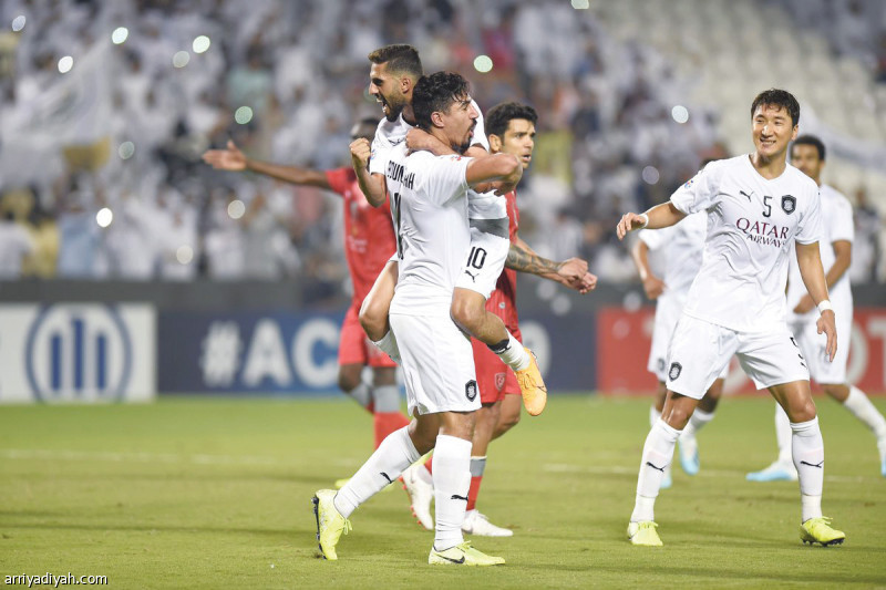 صورة التقطت أمس من فرحة لاعبي السد بالتأهل إلى الدور ربع النهائي من دوري أبطال آسيا (المركز الإعلامي ـ السد)