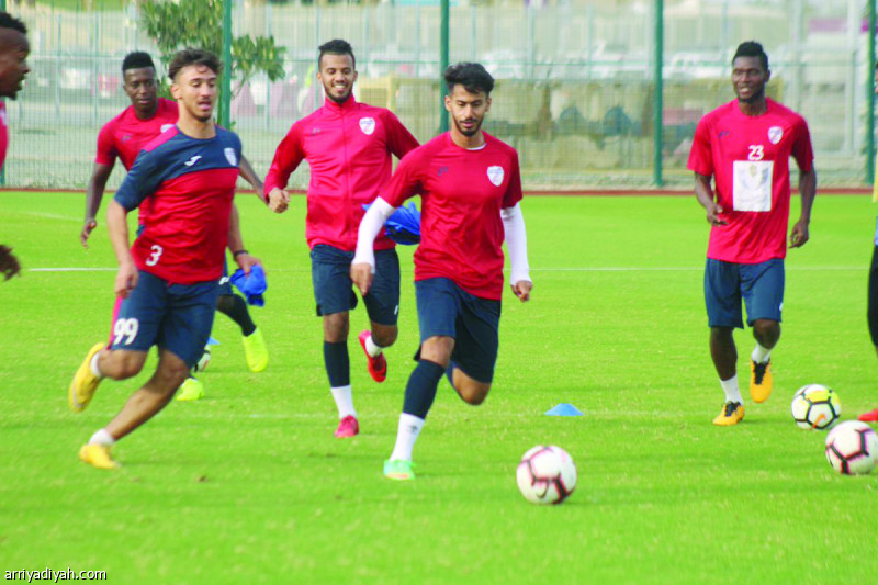 صورة التقطت أمس من تدريبات فريق جدة (المركز الإعلامي ـ جدة)