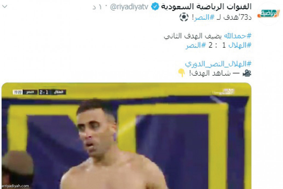 #الهلال_النصر
يتصدر بـ 6.5 مليون تفاعل