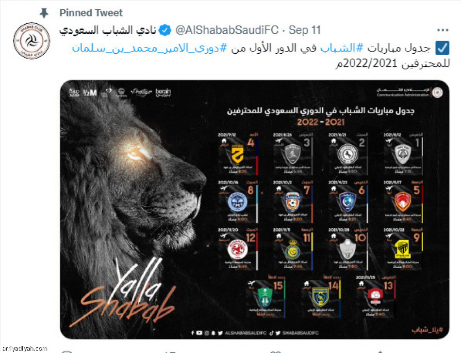 «يا حظنا بالهلال»
تتصدر التغريدات المثبتة