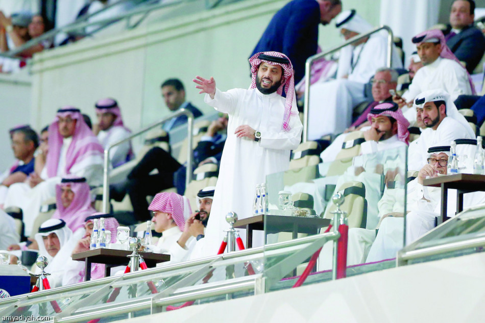 تفاعل المستشار تركي آل الشيخ رئيس الاتحاد العربي مع أحداث المباراة