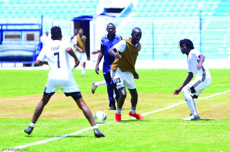 صورة التقطت أمس من تدريبات فريق الهلال السوداني استعدادًا لمباراة الوصل (المركز الإعلامي ـ الاتحاد العربي)