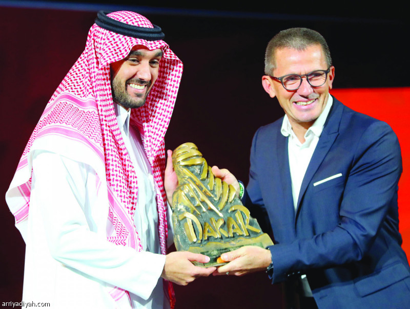 صورة التقطت أمس لعبد العزيز بن تركي الفيصل مع يان ليمونيير تصوير: علي الظاهري