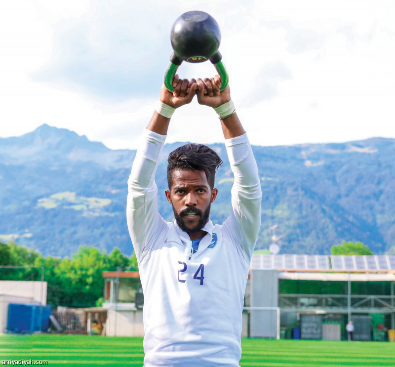 صورة التقطت أمس لنواف العابد لاعب الهلال يؤدي التدريبات في المعسكر الإعدادي للفريق في النمسا (المركز الإعلامي ـ الهلال)