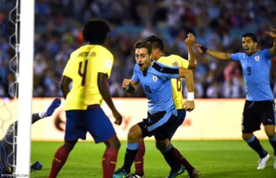 تصفيات مونديال 2018:  أوروجواي تقهر عناد الإكوادور وتقترب نحو المونديال